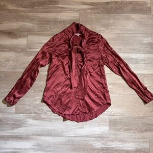 Calypso St. Barth 100% Silk Pink Rose Button Down Shirt Size Small